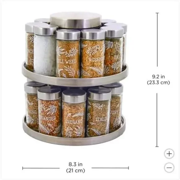 KAMENSTEIN 20 jar, revolving spice rack with integrated tool caddy